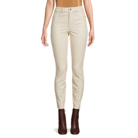 Veronica Beard Debbie Vegan Faux Leather High Rise Skinny Jeans Size 24 - Picture 1 of 8